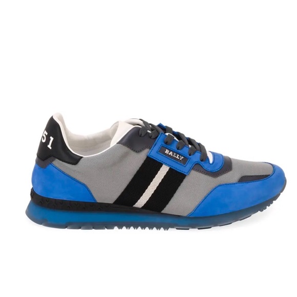 Bally Men's Vibrant Blue and Gray Sneakers
